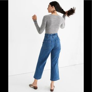 Madewell Blue High-Rise Wide-Leg Jeans
